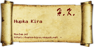Hupka Kira névjegykártya